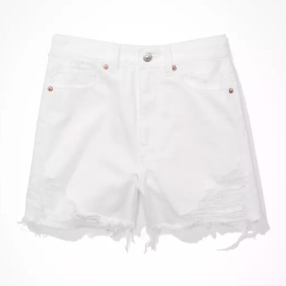 American Eagle White High Rise Denim Mom Short | Size 8 - Picture 2 of 8